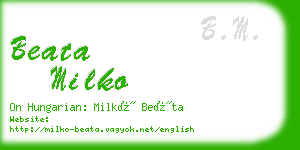 beata milko business card